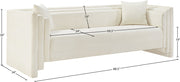 Everett 88.5" Chenille Fabric Upholstered Sofa in Cream - 44068Cream-S