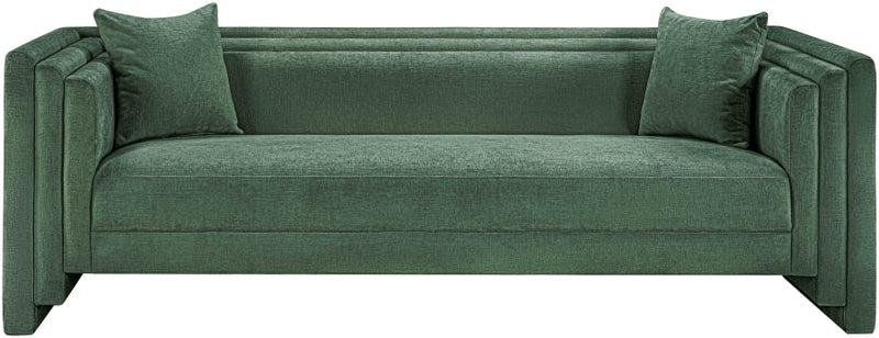 Everett 88.5" Chenille Fabric Upholstered Sofa in Green - 44068Green-S