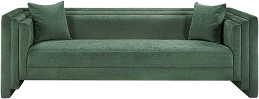 Everett 88.5" Chenille Fabric Upholstered Sofa in Green - 44068Green-S