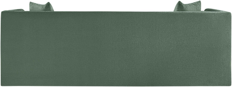 Everett 88.5" Chenille Fabric Upholstered Sofa in Green - 44068Green-S