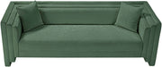 Everett 88.5" Chenille Fabric Upholstered Sofa in Green - 44068Green-S