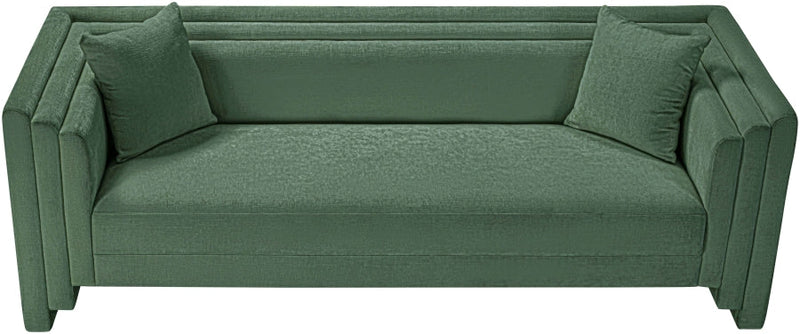 Everett 88.5" Chenille Fabric Upholstered Sofa in Green - 44068Green-S