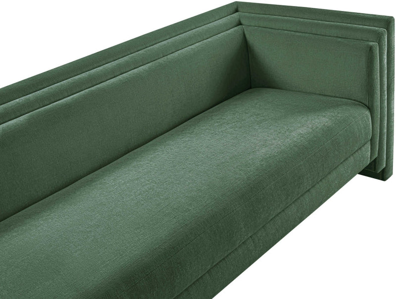 Everett 88.5" Chenille Fabric Upholstered Sofa in Green - 44068Green-S