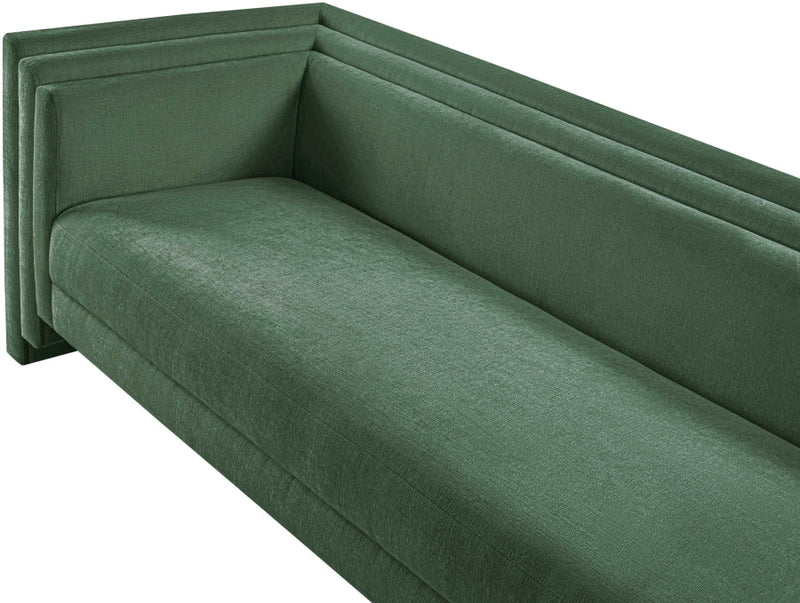 Everett 88.5" Chenille Fabric Upholstered Sofa in Green - 44068Green-S