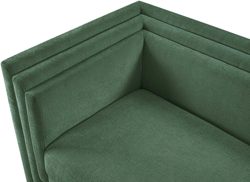 Everett 88.5" Chenille Fabric Upholstered Sofa in Green - 44068Green-S