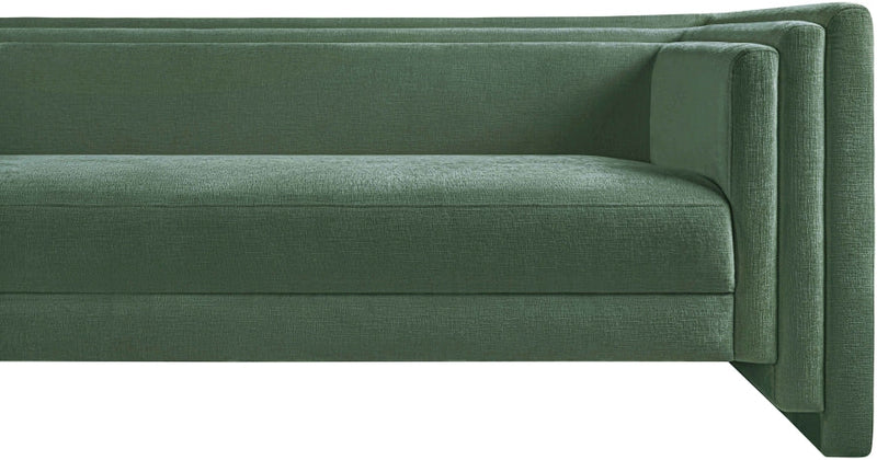 Everett 88.5" Chenille Fabric Upholstered Sofa in Green - 44068Green-S