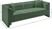 Everett 88.5" Chenille Fabric Upholstered Sofa in Green - 44068Green-S