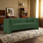 Everett 88.5" Chenille Fabric Upholstered Sofa in Green - 44068Green-S
