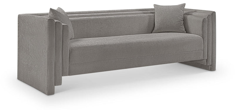 Everett 88.5" Chenille Fabric Upholstered Sofa in Grey - 44068Grey-S