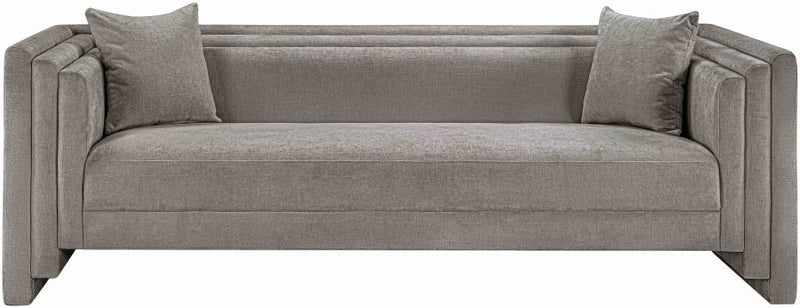 Everett 88.5" Chenille Fabric Upholstered Sofa in Grey - 44068Grey-S