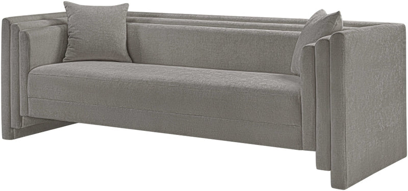Everett 88.5" Chenille Fabric Upholstered Sofa in Grey - 44068Grey-S