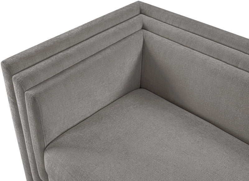 Everett 88.5" Chenille Fabric Upholstered Sofa in Grey - 44068Grey-S