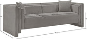 Everett 88.5" Chenille Fabric Upholstered Sofa in Grey - 44068Grey-S