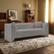 Everett 88.5" Chenille Fabric Upholstered Sofa in Grey - 44068Grey-S