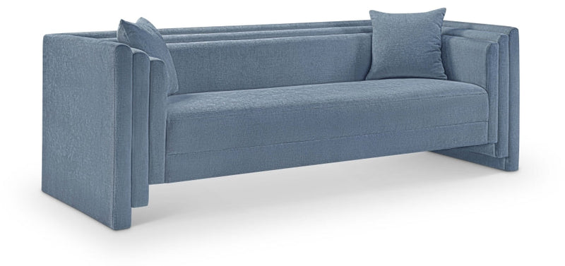 Everett 88.5" Chenille Fabric Upholstered Sofa in Light Blue - 44068LtBlu-S