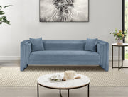 Everett 88.5" Chenille Fabric Upholstered Sofa in Light Blue - 44068LtBlu-S
