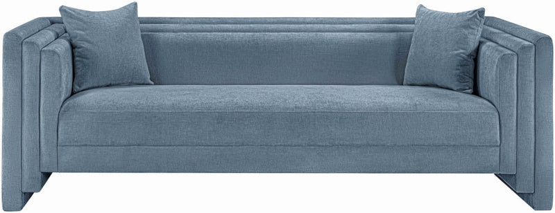 Everett 88.5" Chenille Fabric Upholstered Sofa in Light Blue - 44068LtBlu-S