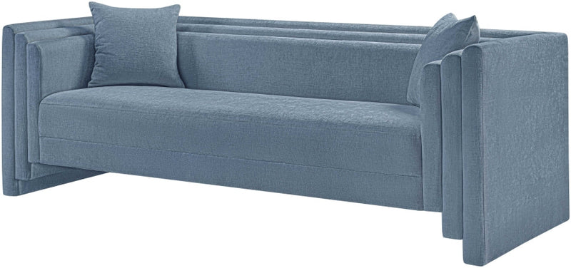 Everett 88.5" Chenille Fabric Upholstered Sofa in Light Blue - 44068LtBlu-S