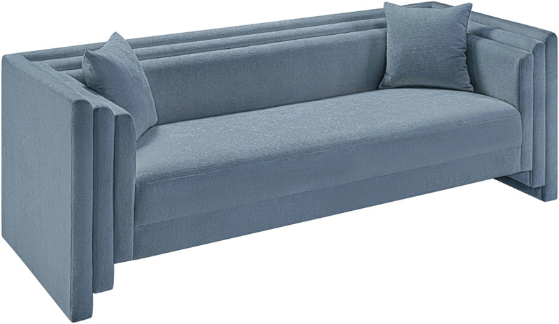 Everett 88.5" Chenille Fabric Upholstered Sofa in Light Blue - 44068LtBlu-S