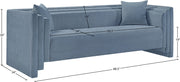 Everett 88.5" Chenille Fabric Upholstered Sofa in Light Blue - 44068LtBlu-S