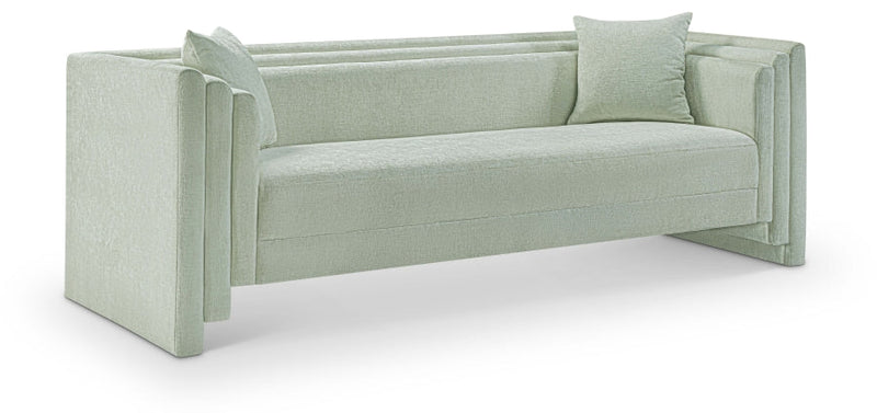 Everett 88.5" Chenille Fabric Upholstered Sofa in Mint - 44068Mint-S