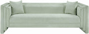 Everett 88.5" Chenille Fabric Upholstered Sofa in Mint - 44068Mint-S