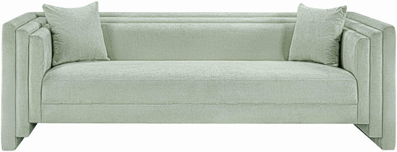 Everett 88.5" Chenille Fabric Upholstered Sofa in Mint - 44068Mint-S