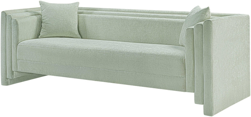 Everett 88.5" Chenille Fabric Upholstered Sofa in Mint - 44068Mint-S