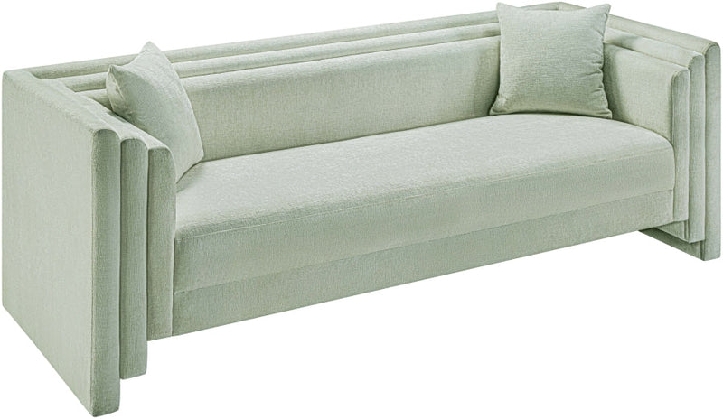 Everett 88.5" Chenille Fabric Upholstered Sofa in Mint - 44068Mint-S