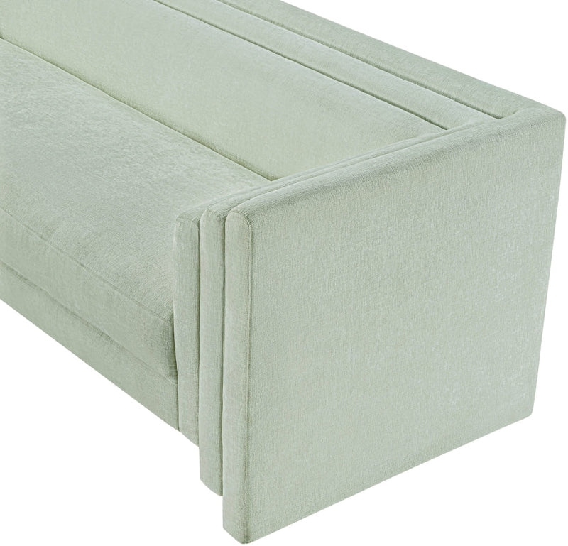 Everett 88.5" Chenille Fabric Upholstered Sofa in Mint - 44068Mint-S
