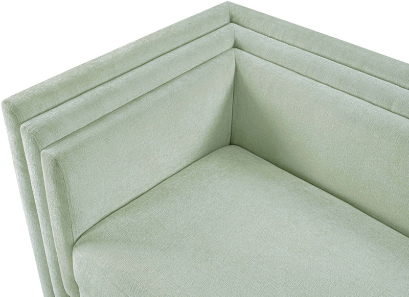 Everett 88.5" Chenille Fabric Upholstered Sofa in Mint - 44068Mint-S