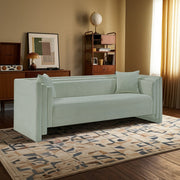 Everett 88.5" Chenille Fabric Upholstered Sofa in Mint - 44068Mint-S