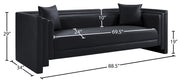 Everett 88.5" Vegan Leather Upholstered Sofa in Black - 44067Black-S