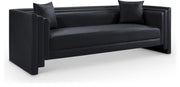 Everett 88.5" Vegan Leather Upholstered Sofa in Black - 44067Black-S