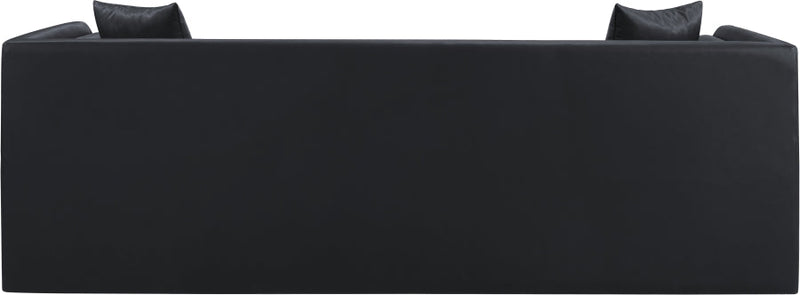 Everett 88.5" Vegan Leather Upholstered Sofa in Black - 44067Black-S
