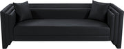 Everett 88.5" Vegan Leather Upholstered Sofa in Black - 44067Black-S