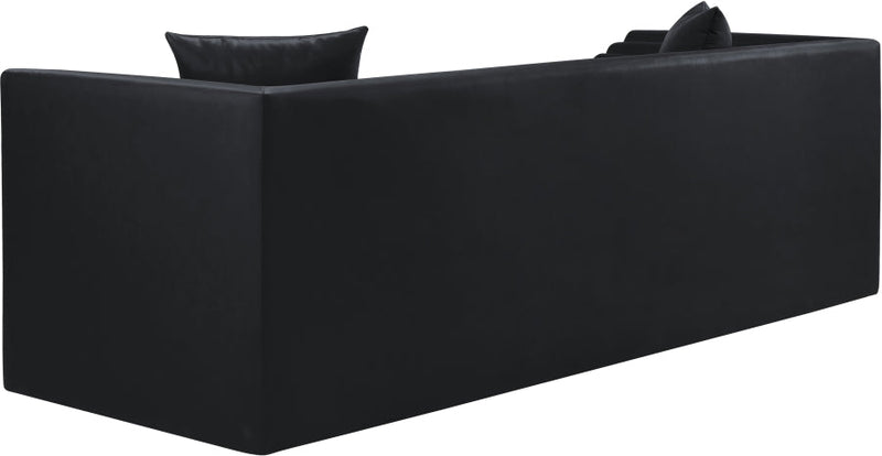 Everett 88.5" Vegan Leather Upholstered Sofa in Black - 44067Black-S