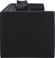 Everett 88.5" Vegan Leather Upholstered Sofa in Black - 44067Black-S