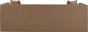 Everett 88.5" Vegan Leather Upholstered Sofa in Brown - 44067Brown-S