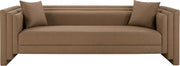 Everett 88.5" Vegan Leather Upholstered Sofa in Brown - 44067Brown-S