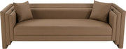Everett 88.5" Vegan Leather Upholstered Sofa in Brown - 44067Brown-S