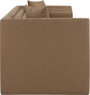 Everett 88.5" Vegan Leather Upholstered Sofa in Brown - 44067Brown-S