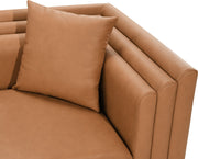 Everett 88.5" Vegan Leather Upholstered Sofa in Cognac - 44067Cognac-S