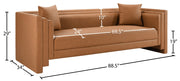 Everett 88.5" Vegan Leather Upholstered Sofa in Cognac - 44067Cognac-S