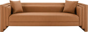 Everett 88.5" Vegan Leather Upholstered Sofa in Cognac - 44067Cognac-S