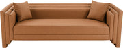 Everett 88.5" Vegan Leather Upholstered Sofa in Cognac - 44067Cognac-S