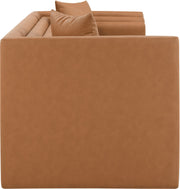 Everett 88.5" Vegan Leather Upholstered Sofa in Cognac - 44067Cognac-S