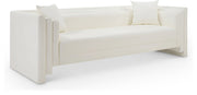Everett 88.5" Vegan Leather Upholstered Sofa in Cream - 44067Cream-S