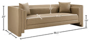 Everett 88.5" Vegan Leather Upholstered Sofa in Natural - 44067Tan-S