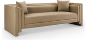 Everett 88.5" Vegan Leather Upholstered Sofa in Natural - 44067Tan-S